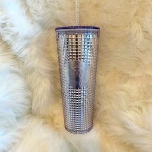 Starbucks Silver Studded Grid Tumblr Cold Cup